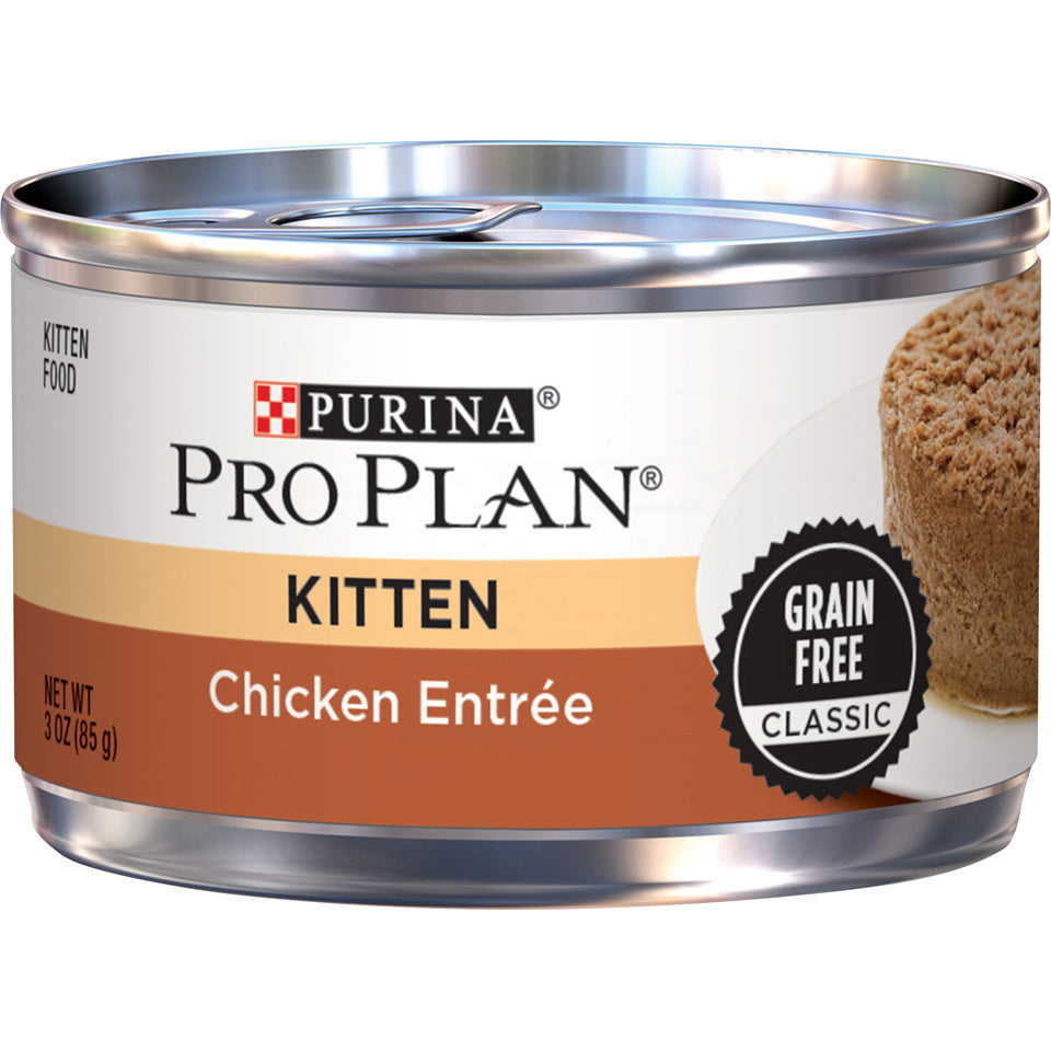 Purina Pro Plan Grain-Free Pate Chicken Entree Pull-Top Can Wet Kitten Food  