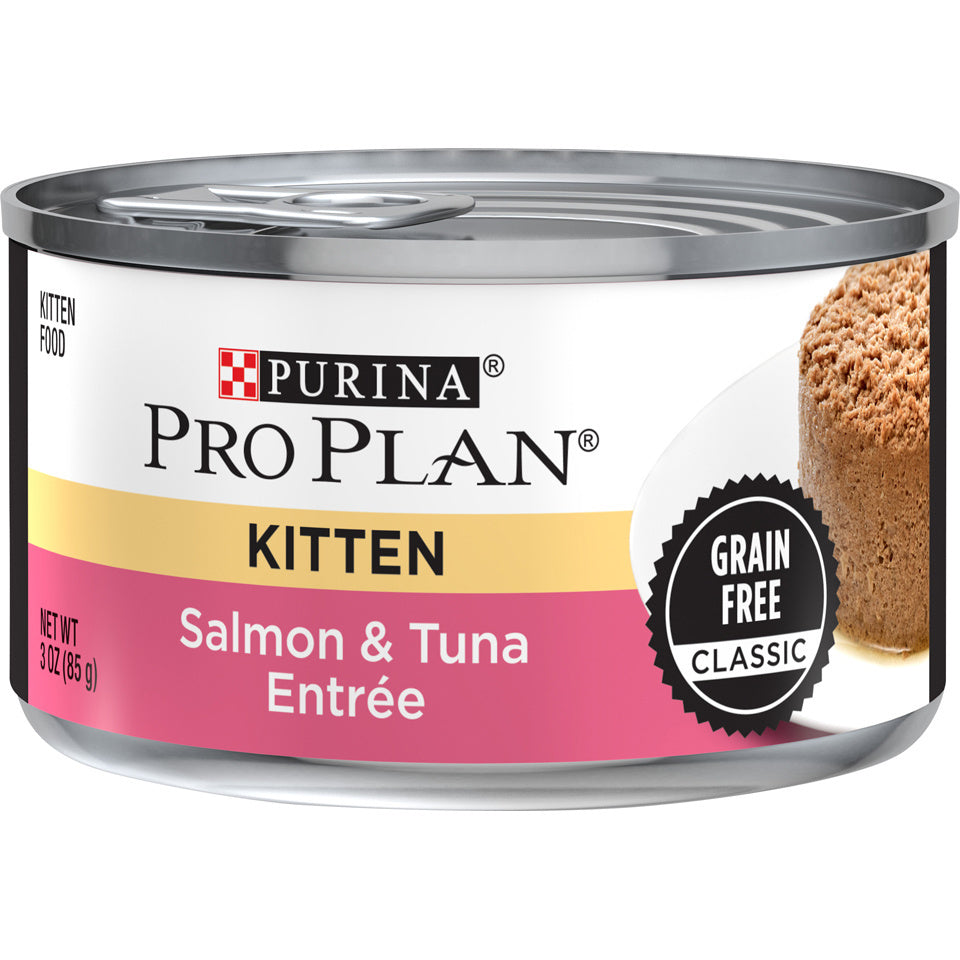 Purina Pro Plan Grain-Free Pate Salmon & Tuna Entree Pull-Top Can Wet Kitten Food  