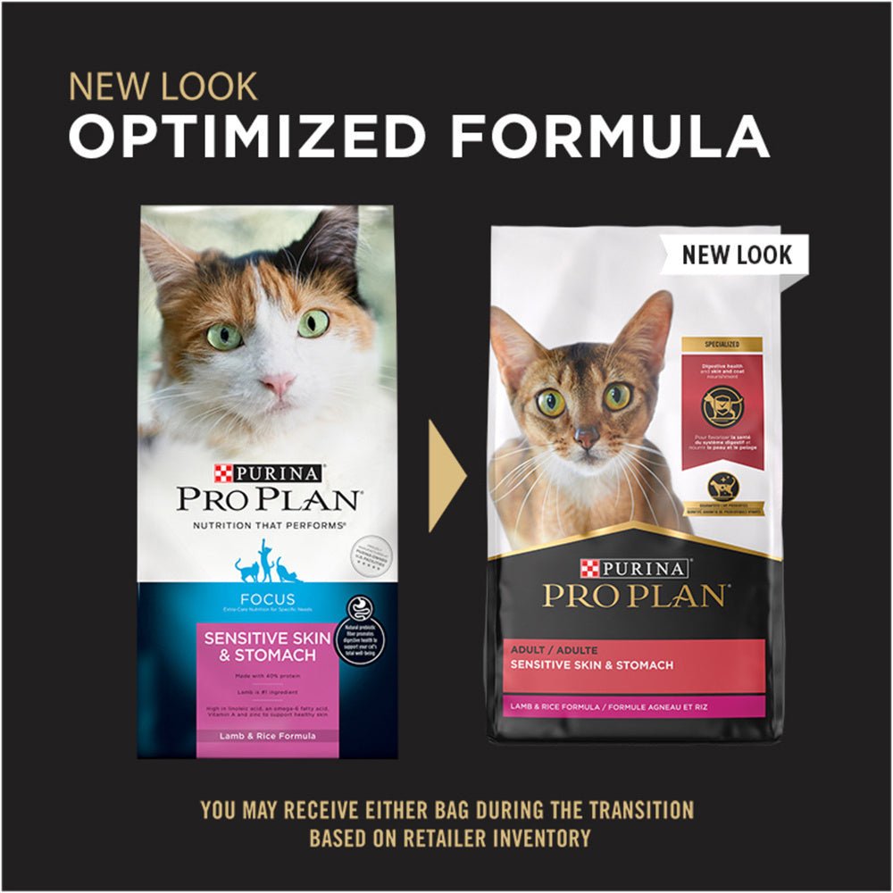 Purina Pro Plan High Protein Sensitive Skin & Stomach Lamb & Rice Formula Dry Cat Food  