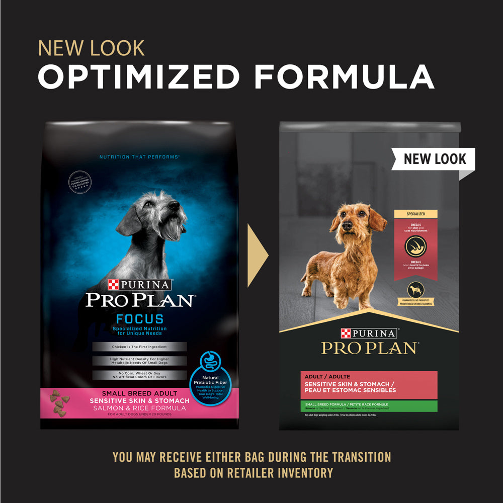 Purina Pro Plan High Protein Sensitive Skin & Stomach Small Breed Salmon & Rice Formula Dry Dog Food  