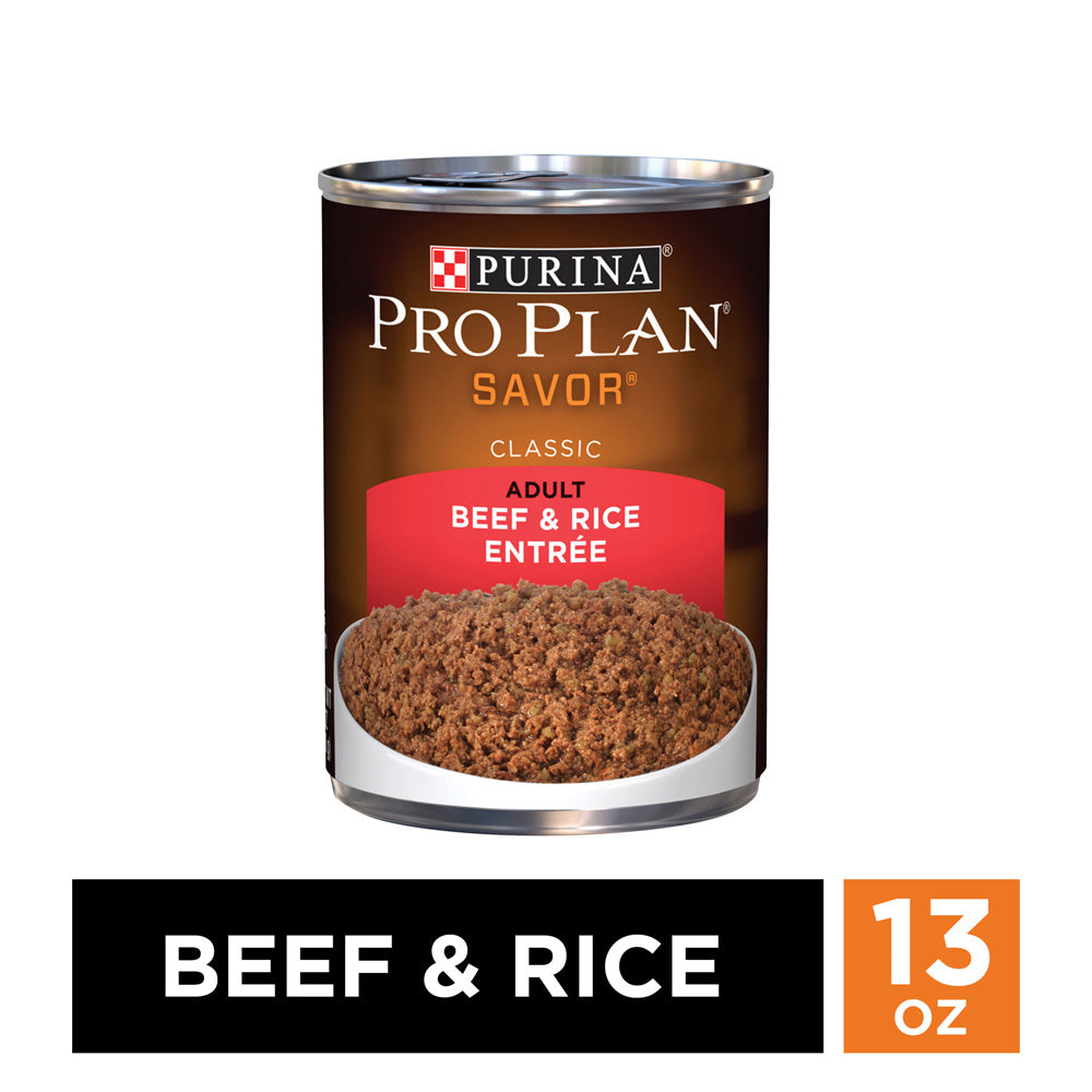 Purina Pro Plan Savor Adult Beef & Rice Entree Canned Dog Food  