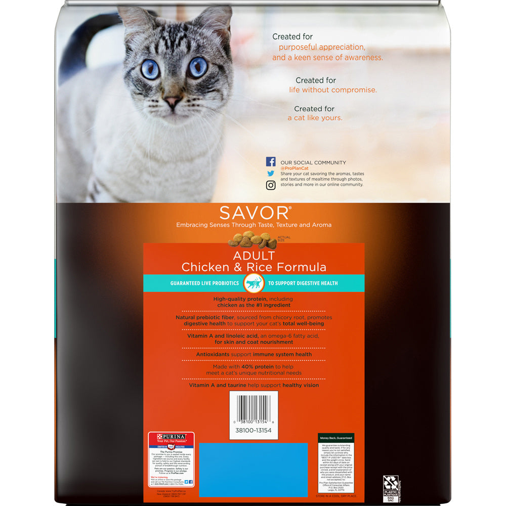 Purina Pro Plan Savor Chicken & Rice Formula Dry Cat Food  