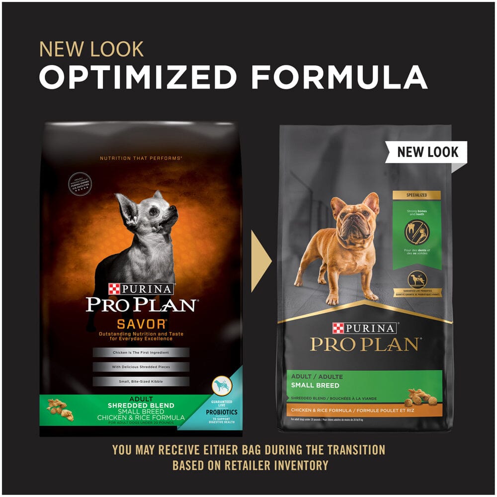 Purina Pro Plan Shredded Blend Chicken & Rice Formula With Probiotics Weight Control Small Breed Dry Dog Food  