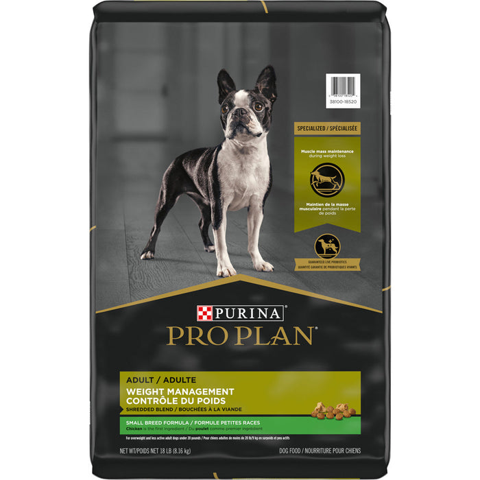 Purina Pro Plan Specialized Weight Management Shredded Blend With Probiotics Small Bree...