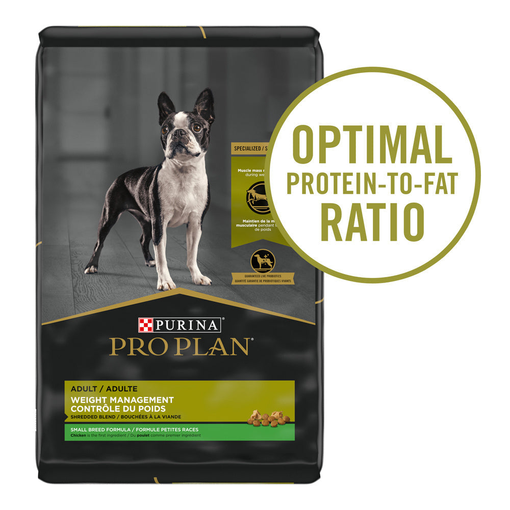 Purina Pro Plan Specialized Weight Management Shredded Blend With Probiotics Small Breed Dry Dog Food  