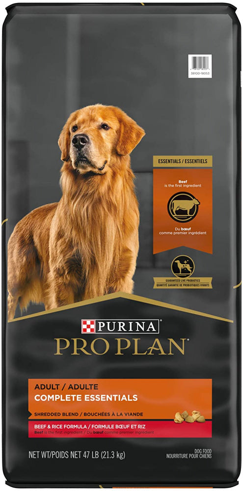 Purina Pro Plan With Probiotics High Protein Shredded Blend Beef & Rice Formula Dry Dog...