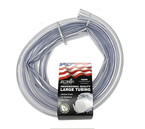 Python Professional Quality Large Tubing - Clear - 1" ID x 10 ft  