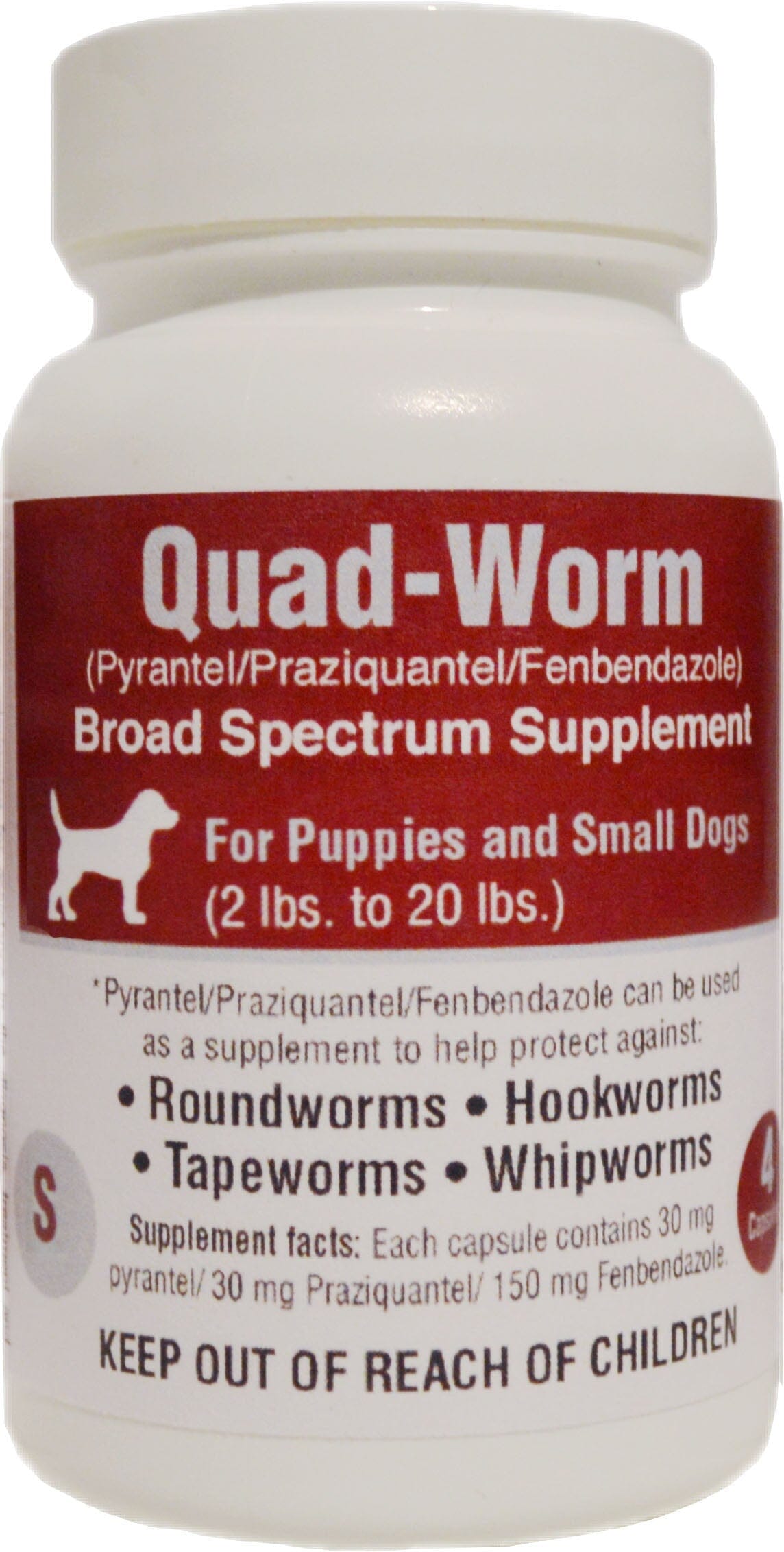 Quad-Worm for Dogs Dog De-Wormers - 2 - 20 Lbs - 4 Count  