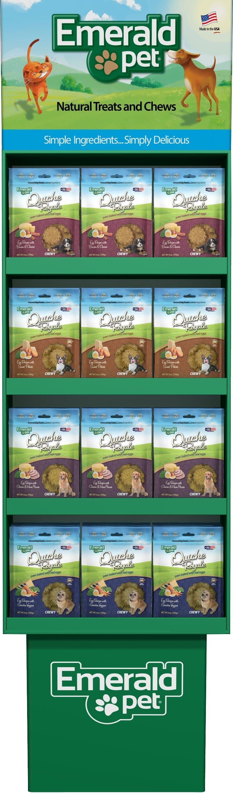 Quiche Royale Emerald Display Soft and Chewy Dog Treats - Assorted - 48 Count  