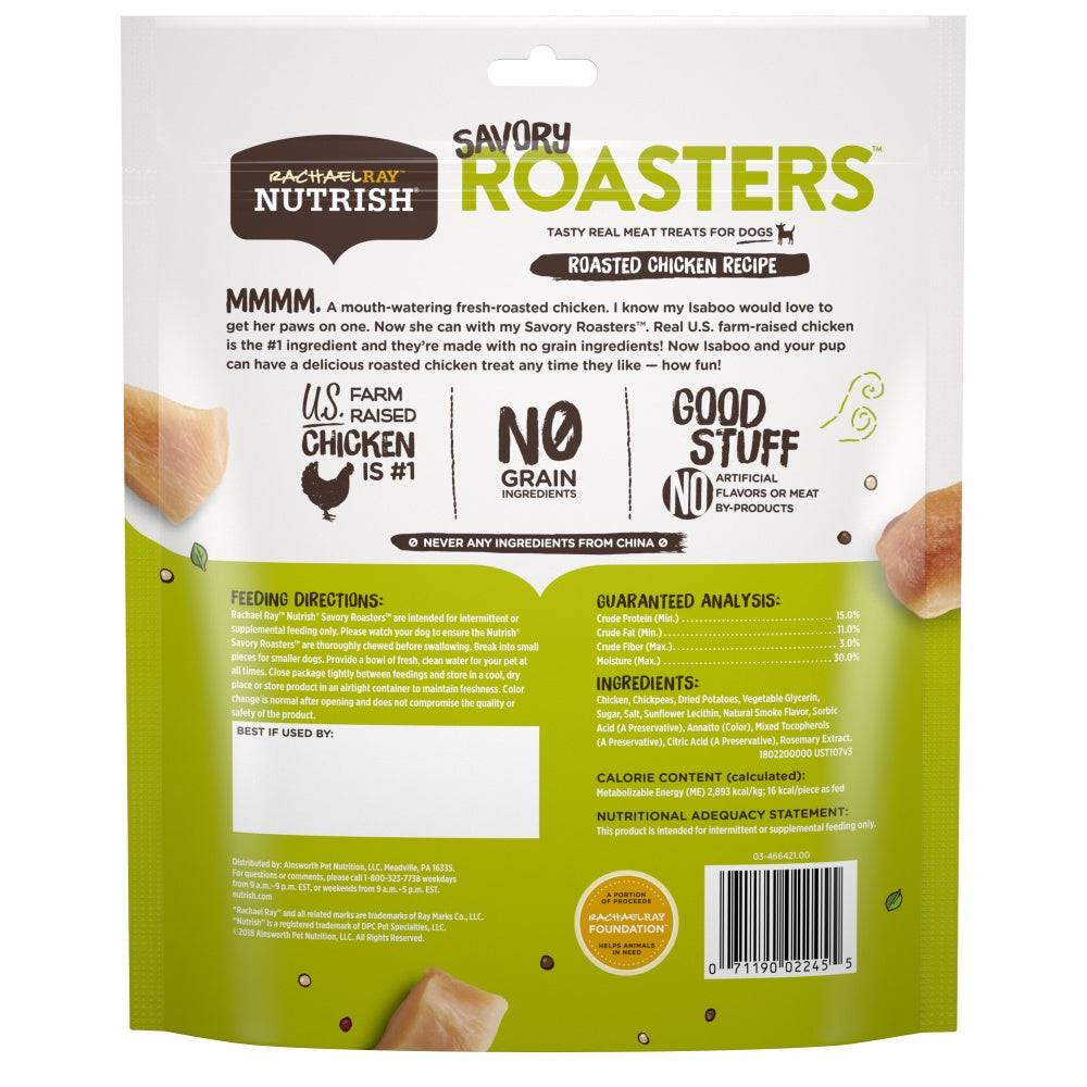 Rachael Ray Nutrish Savory Roasters Grain Free Roasted Chicken Recipe Dog Treats  