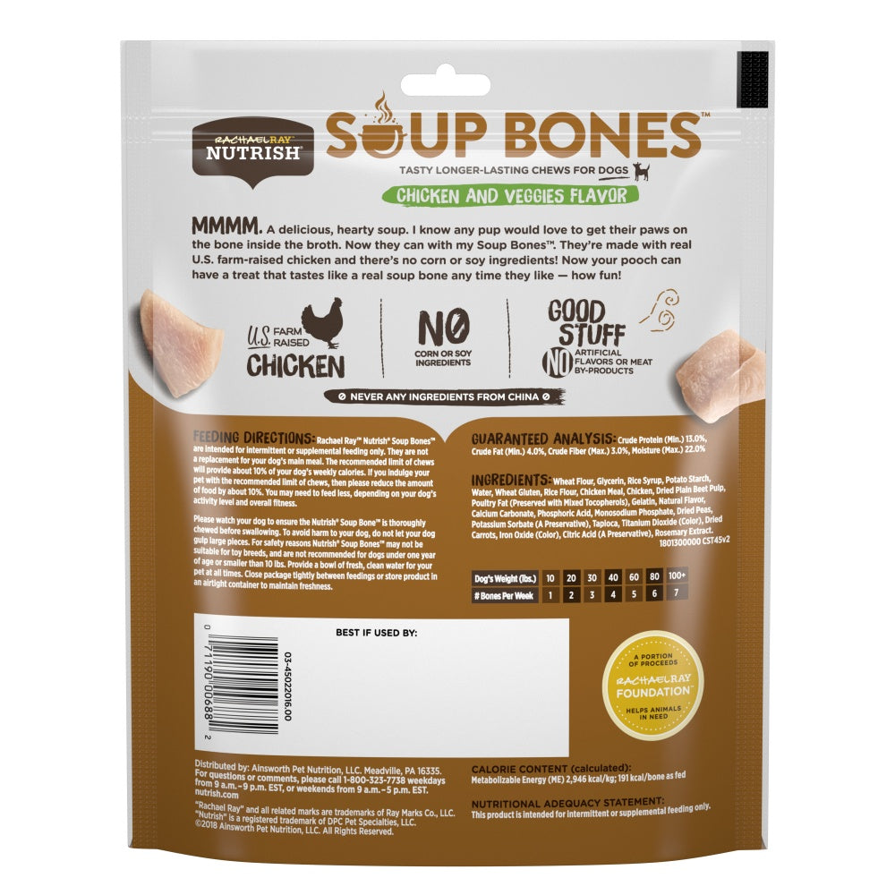 Rachael Ray Nutrish Soup Bones Chicken & Veggies Recipe Dog Treats  