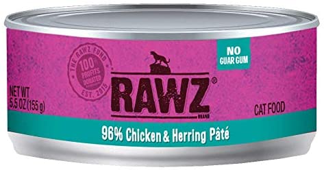 Rawz 96% Chicken & Herring Pate Canned Cat Food - 5.5 oz - Case of 24  