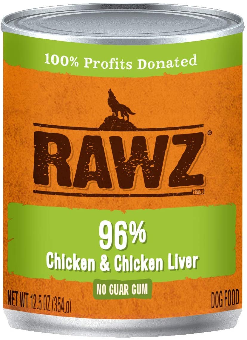 Rawz 96% Chicken & Liver Pate Canned Dog Food - 12.5 oz - Case of 12  