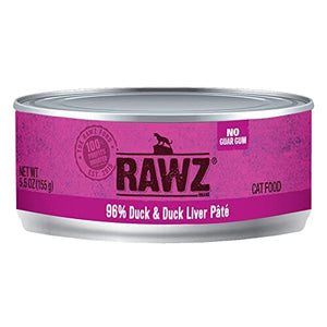 Rawz 96% Duck & Duck Liver Pate Canned Cat Food - 5.5 oz - Case of 24
