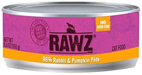 Rawz 96% Rabbit & Pumpkin Pate Canned Cat Food - 5.5 oz - Case of 24  