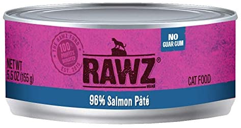 Rawz 96% Salmon Pate Canned Cat Food - 5.5 oz - Case of 24  