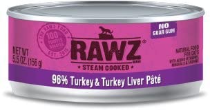 Rawz 96% Turkey & Liver Pate Canned Cat Food - 5.5 oz - Case of 24  