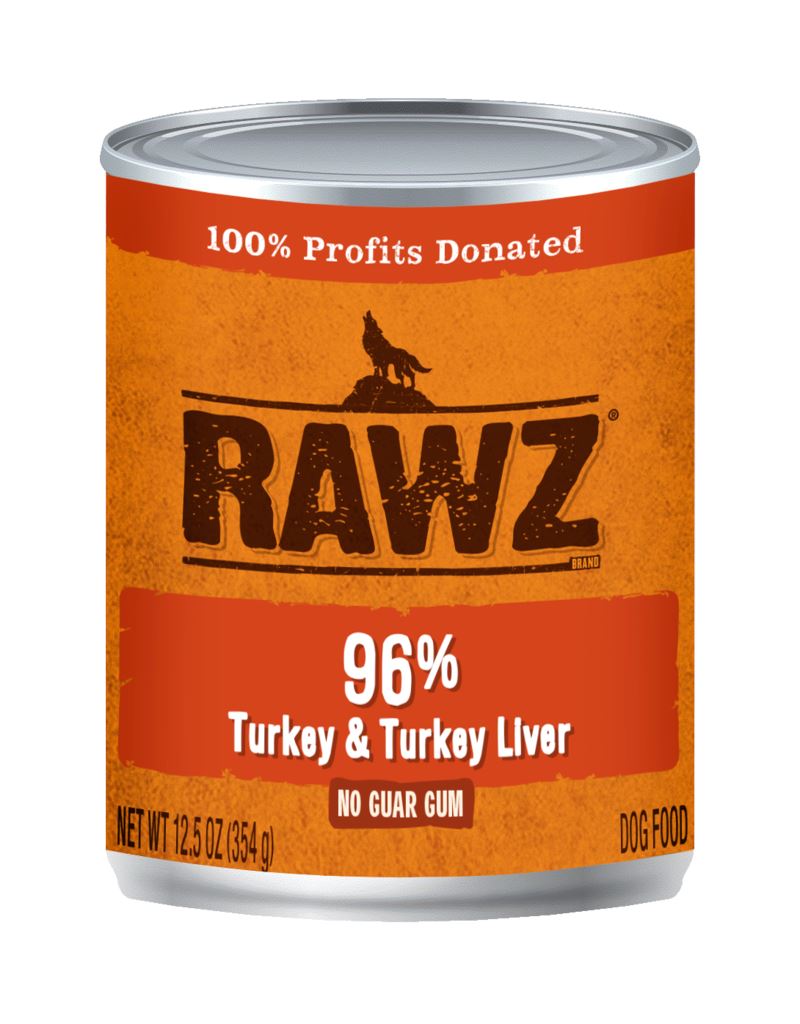 Rawz 96% Turkey & Turkey Liver Pate Canned Dog Food - 12.5 oz - Case of 12  