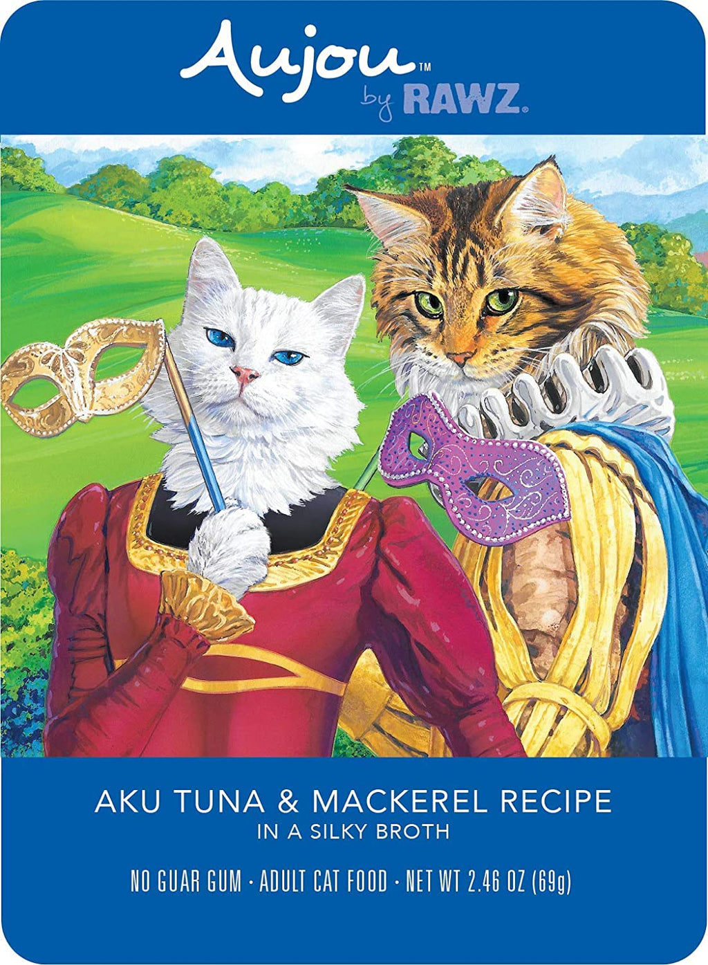 Rawz Aujou Aku Tuna & Mackerel Pouch Shredded Wet Cat Food - 2.46 oz - Case of 8  