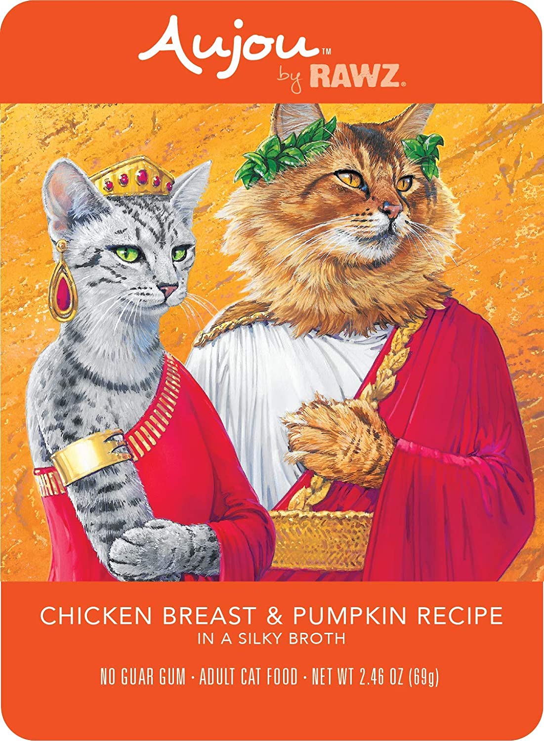 Rawz Aujou Chicken Breast & Pumpkin Pouch Shredded Wet Cat Food - 2.46 oz - Case of 8  