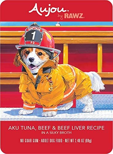 Rawz Dog Aujou Aku Tuna, Beef & Beef Liver Pouch Wet Dog Food - 2.46 oz - Case of 8  