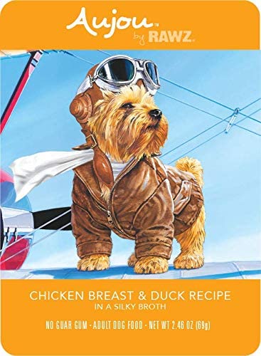 Rawz Dog Aujou Chicken Breast & Duck Pouch Wet Dog Food - 2.46 oz - Case of 8  