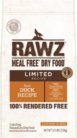 Rawz Limited Ingredient Diet Duck Dry Dog Food - 3.5 lb Bag  