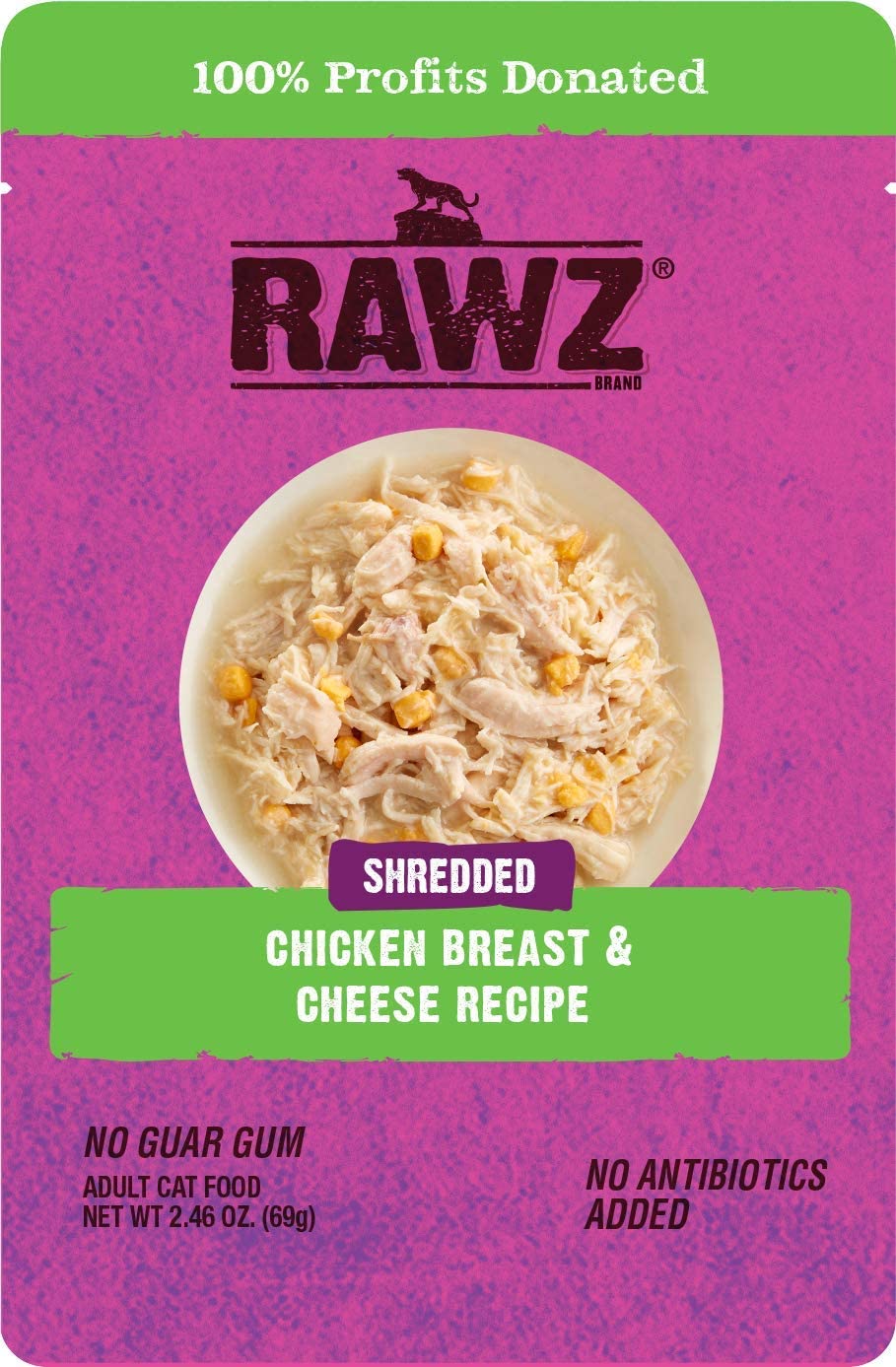 Rawz Shredded Chicken Breast & Cheese Canned Cat Food - 2.46 oz - Case of 8  