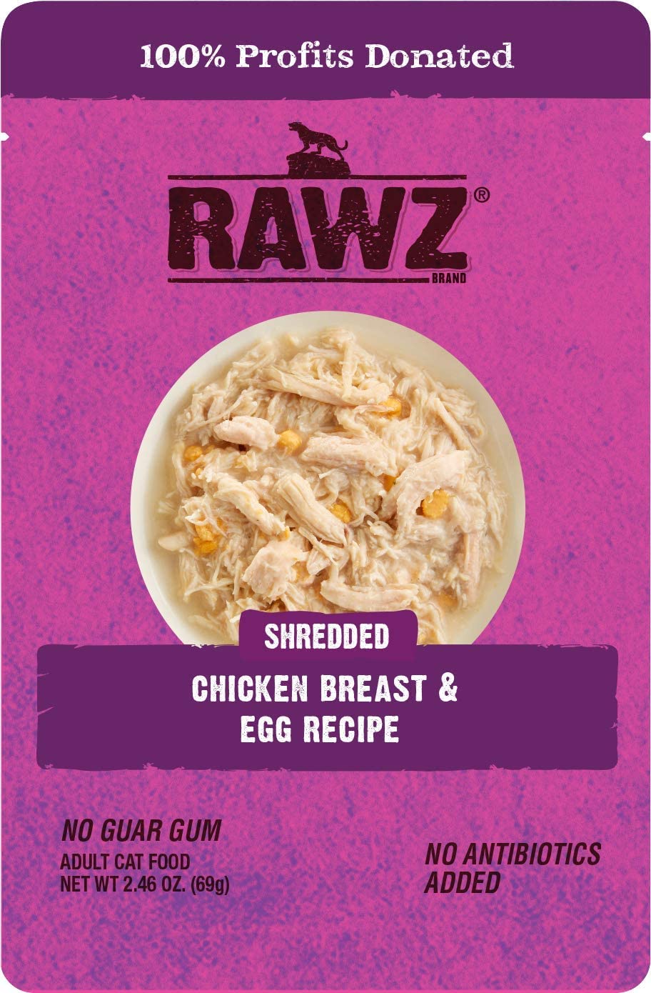 Rawz Shredded Chicken Breast & Egg Canned Cat Food - 2.46 oz - Case of 8  