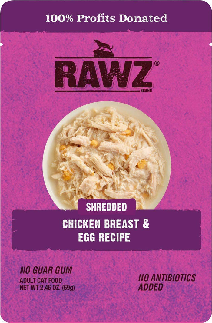 Rawz Shredded Chicken Breast & Egg Canned Cat Food - 2.46 oz - Case of 8