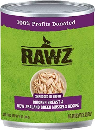 Rawz Shredded Chicken Breast & NZGM Canned Dog Food - 14 oz - Case of 12
