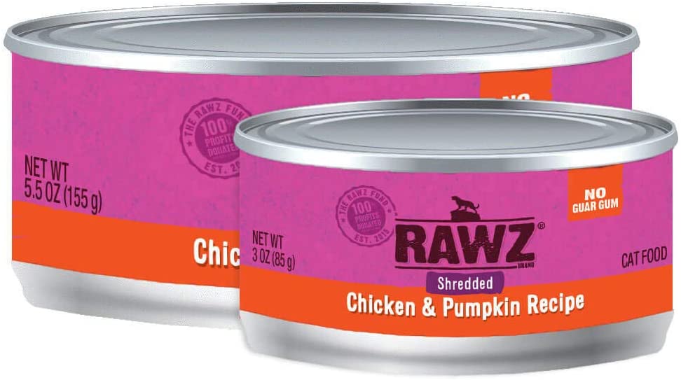 Rawz Shredded Chicken & Pumpkin Canned Cat Food - 3 oz - Case of 18  