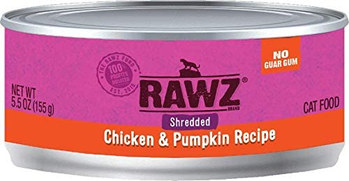 Rawz Shredded Chicken & Pumpkin Canned Cat Food - 5.5 oz - Case of 24