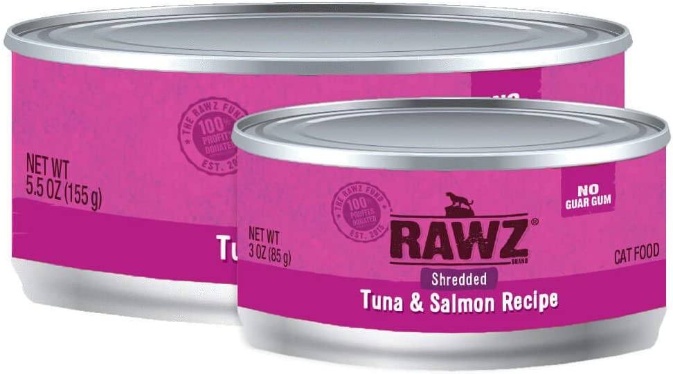 Rawz Shredded Tuna & Salmon Canned Cat Food - 3 oz - Case of 18  