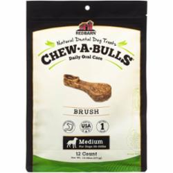 Red Barn Dog Chew-A-Bull Brush Dental Dog Chews - Medium - 12 Pack