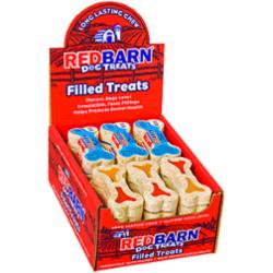 Red Barn Dog Filled Rawhide Bones Peanut Butter and Jelly Rawhide Dog Treats - 24 Count  