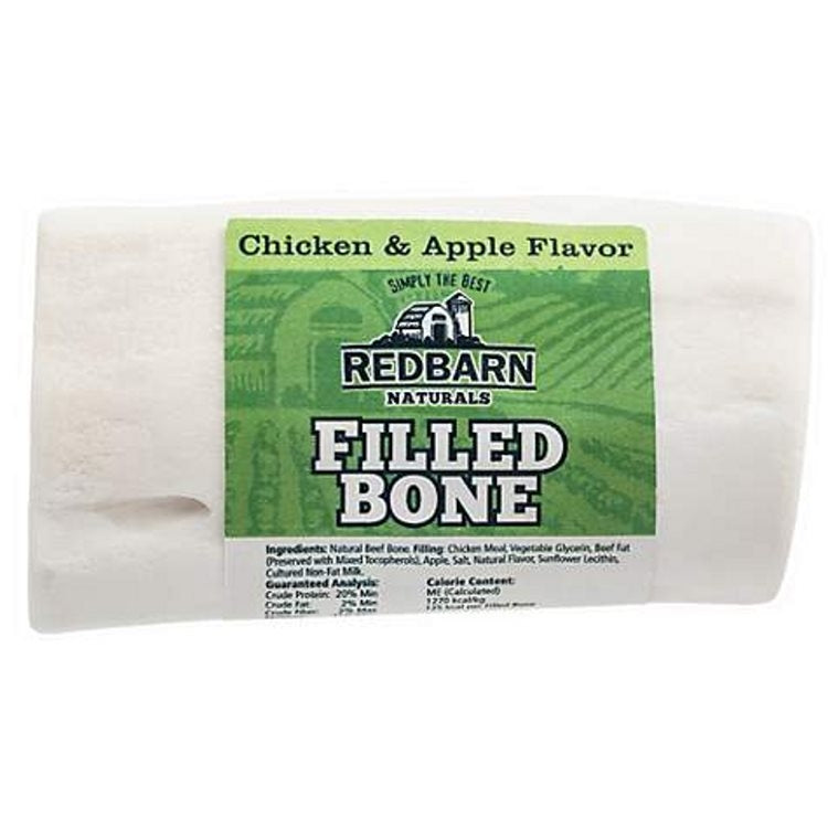 Red Barn Filled Bones Chicken Apple Natural Dog Chews - Large - 8 Oz - Case of 15  