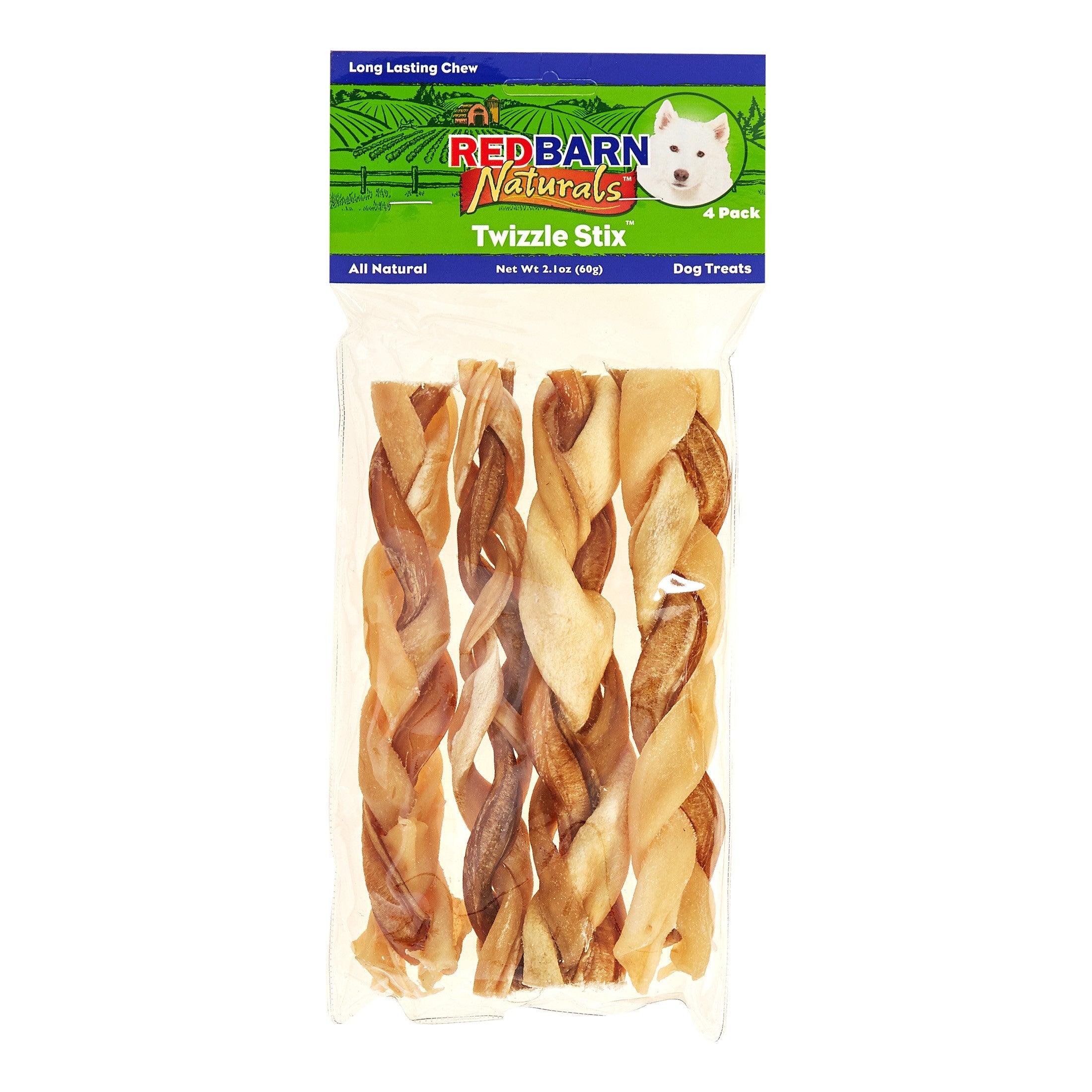 Red Barn TWIZZLE STIX Natural Dog Chews - 7 Inches - 4 Pack  