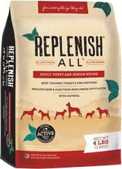 Replenish All Multi Protein All Stages Dry Dog Food - Beef Chicken and Turkey - 4 Lbs