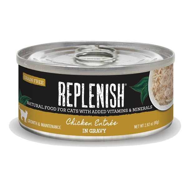 Replenish Canned Cat Food Canned Cat Food - Chicken and Vegetable - 2.8 Oz - Case of 24  