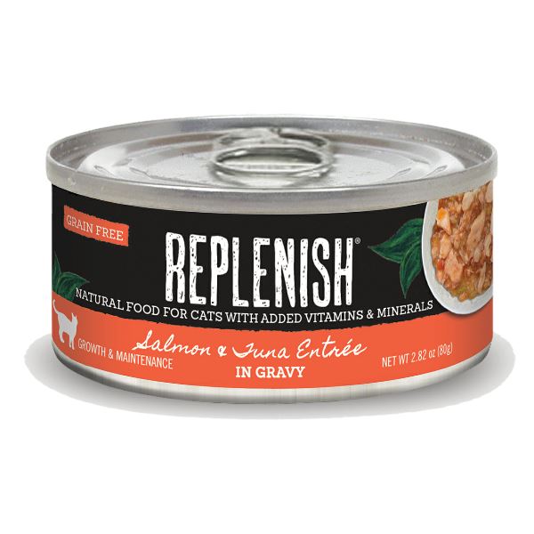 Replenish Grain-Free Canned Cat Food Canned Cat Food - Salmon and Tuna - 2.8 Oz - Case ...