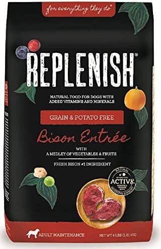 Replenish Grain-Free with Active 8 Dry Dog Food - Bison - 4 Lbs  