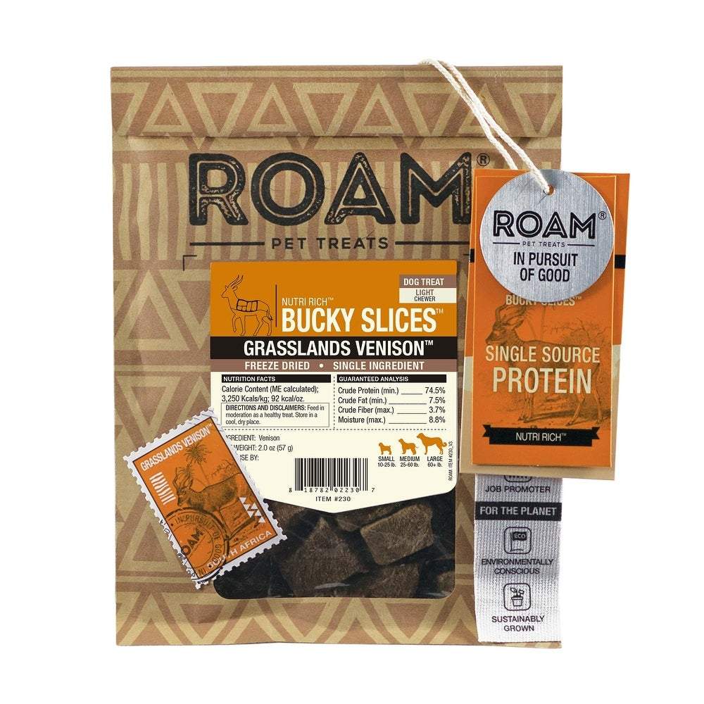 Roam Bucky Slices Freeze-Dried Dog Treats - 2 oz Box  