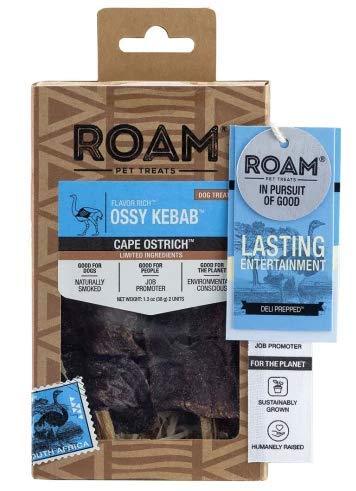 Roam Ossy Kebab (rib with ostrich meat) Dog Natural Chews - 2 ct Box  