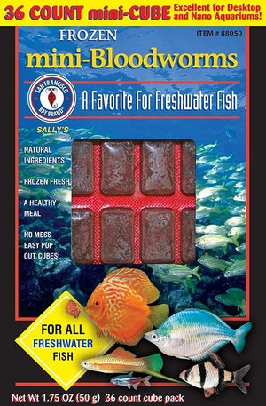San Francisco Bay Brand Frozen Mini-Bloodworms - 36 Mini Cubes - 1.75 oz