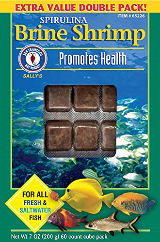 San Francisco Bay Brand Frozen Spirulina Brine Shrimp - 60 Cubes - 7 oz  