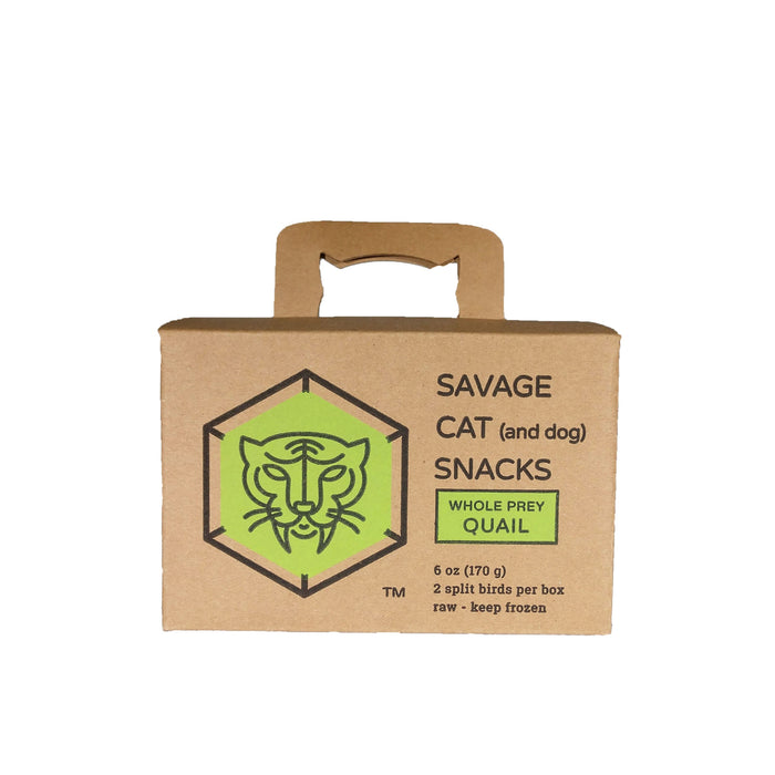 Savage Dog and Cat Frozen Food Quail Whole - 6 Oz - 2 Pack