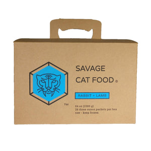 Savage Frozen Cat Food Food Rabbit - Large - 3 Oz - 28 Count