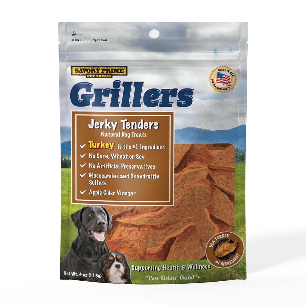 Savory Prime Girllers Jerky Tenders Dog Treats Turkey - 4 Oz  