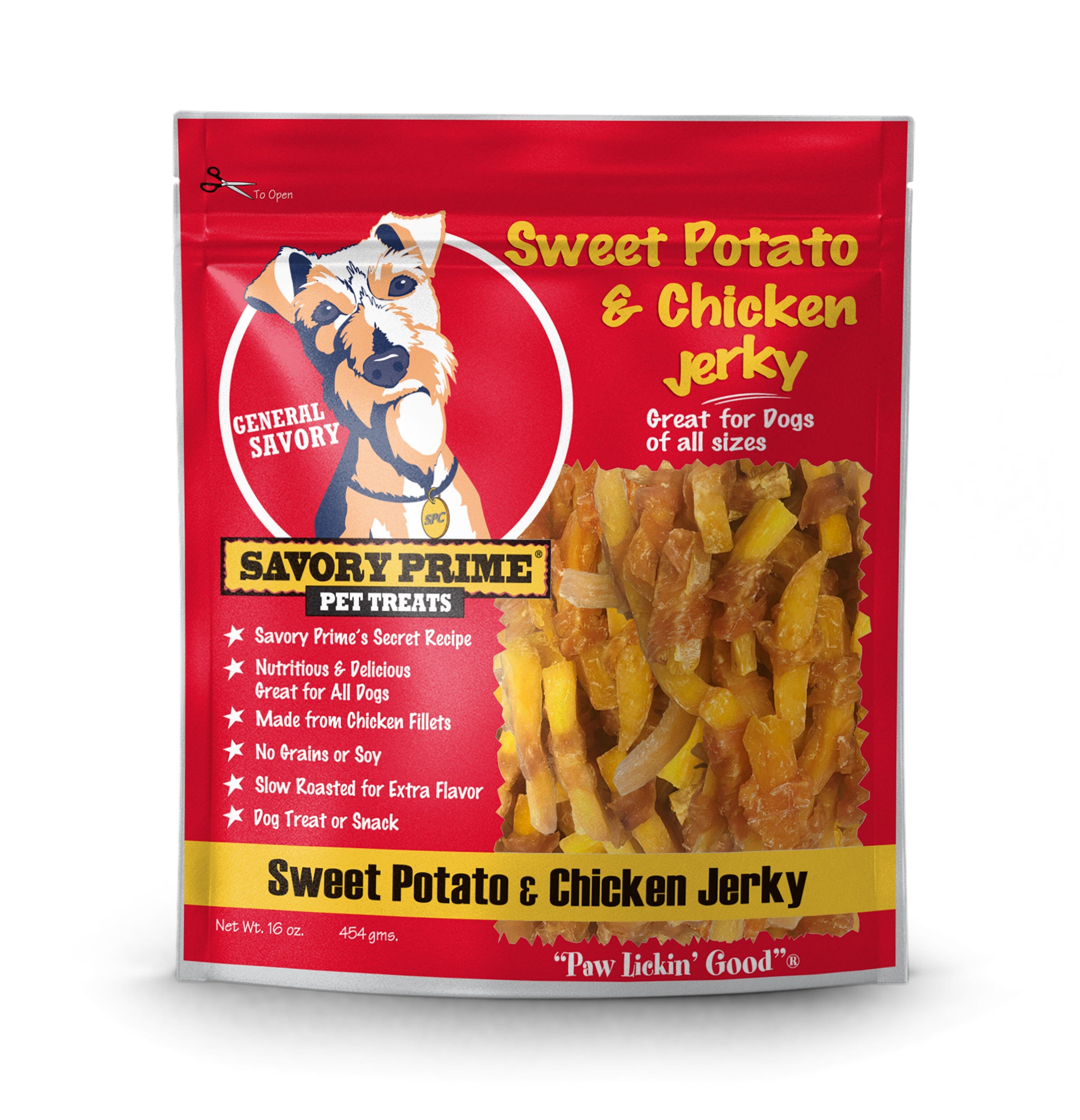 Savory Prime Jerky Treats Sweet Potato & Chicken - 16 Oz  